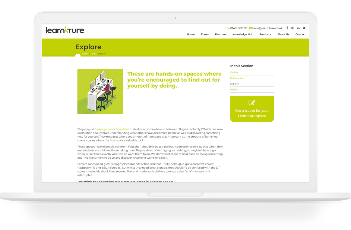 Learniture website design